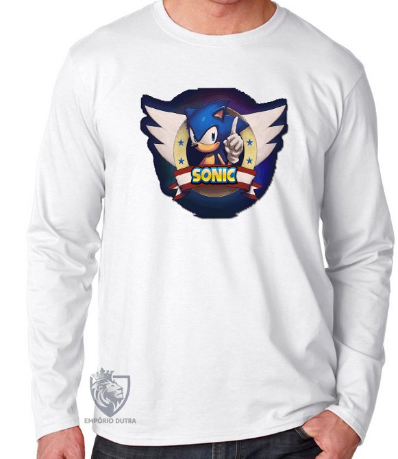 camiseta manga longa sonic